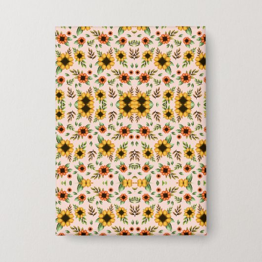 Front and back views of a floral-patterned  button (Voorkant)