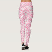Front and back views of pink plaid leggings worn  (Dos)