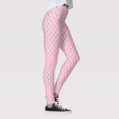 Front and back views of pink plaid leggings worn  (Droite)