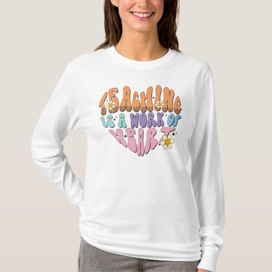 Front-back design dubbelzijdig voorschoolse leerkr t-shirt (Voorkant)