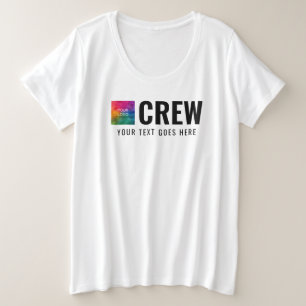 Front Back Print Business Logo Modern Womens Crew Grote Maat T-shirt