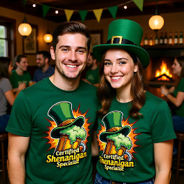 Front / back print Certified Shenanigan Specialist T-shirt