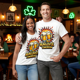 Front / back print Irish Today Hungover Tomorrow T-shirt