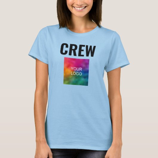 Front & Back Print Womens Crew Personeel Uw Logo t T-shirt (Voorkant)