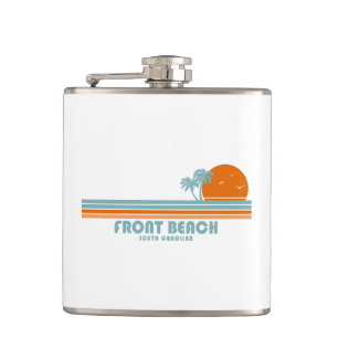 Front Beach South Carolina Zon Palmboom Heupfles