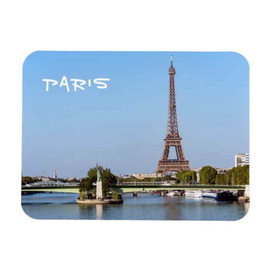 Front de Seine and Eiffel Tower - Parijs, Frankrij Magneet (Horizontaal)