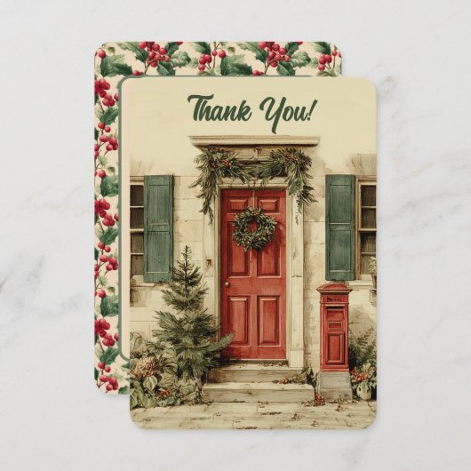 Front Door Mailbox Postbode Carrier Dank u kaart (Voorkant / Achterkant)