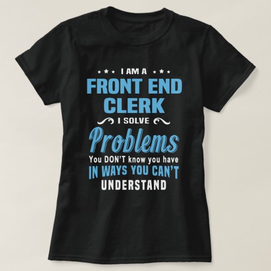 front end clerk t-shirt (Design voorkant)