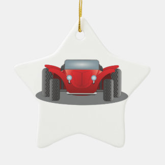 Front-Facing Red en Black Dune Buggy Keramisch Ornament