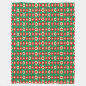 Front image shows a vibrant geometric pattern fleece deken (Voorkant)