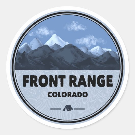 Front Range Bergen Colorado Camping Ronde Sticker (Voorkant)