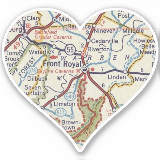 Front Royal Map Sticker (Voorkant)