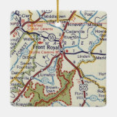 Front Royal VA  Map Keramisch Ornament (Achterkant)