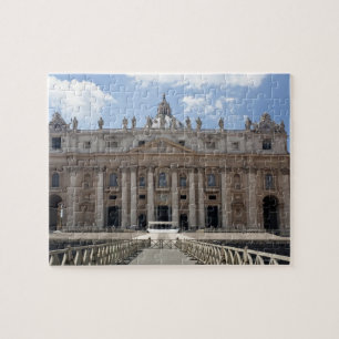 Front uitzicht van St. Peter's Basilica, Vaticaan. Legpuzzel