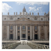 Front uitzicht van St. Peter's Basilica, Vaticaan. Tegeltje (Voorkant)