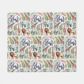 Front view features a playful pattern with cartoon fleece deken (Voorkant (Horizontaal))