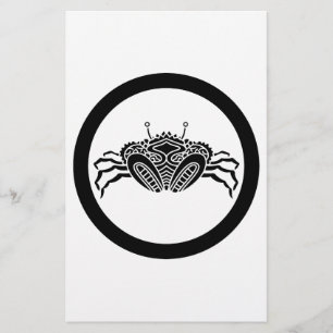 Frontaal zee krab in cirkel briefpapier
