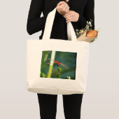 Frontale rode en zwarte dragonfly grote tote bag (Voorkant (product))