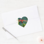 Frontale rode en zwarte dragonfly hart sticker (Envelop)