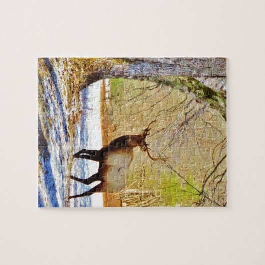 > frontale stier in sneeuw legpuzzel (Horizontaal)