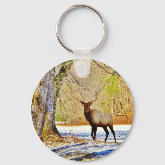 > frontale stier in sneeuw sleutelhanger (Voorkant)