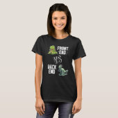 Frontend vs backend ontwikkelaar volledige stack s t-shirt (Voorkant volledig)