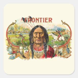 Frontier Cigar Adverteren Vierkante Sticker