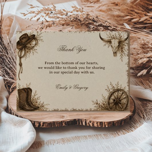 Frontier Prairie Rustic Bedankkaart