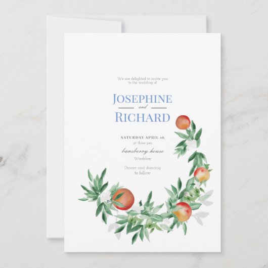 Frontière de fruits d'été, faire-part de mariage (Devant)