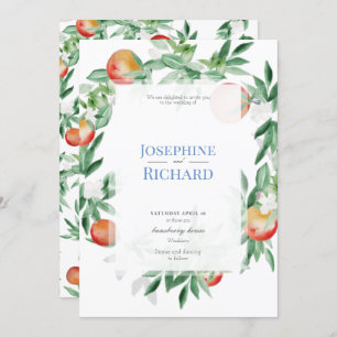 Frontière de fruits d'été, faire-part de mariage