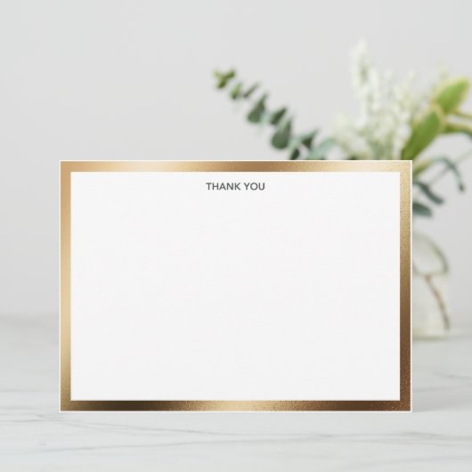 Frontière d'or de carte de remerciements (Debout devant)