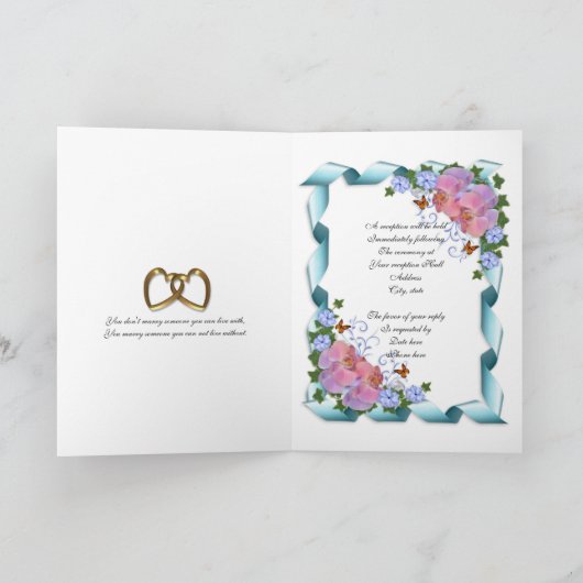 Frontière faire-part de mariage orchidées (Intérieur)