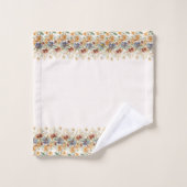 Frontière fleur sauvage d'automne (Gant de toilette)