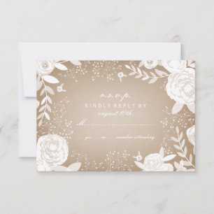 Frontière florale blanche RSVP inspiré de carte