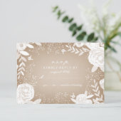 Frontière florale blanche RSVP inspiré de carte (Debout devant)
