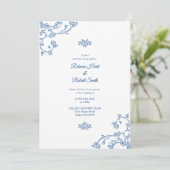 Frontière Florale Toile Bleu Invitation 04 (Debout devant)