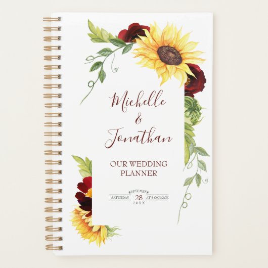 Frontière florale Wedding planner de tournesol ros (Devant)