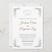 Frontière juive Faire-part de mariage hébraïque (Devant)