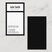 Frontière noire moderne Carte de visite de beauté (Devant / Derrière)