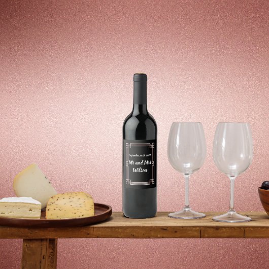 Frontière or Rose moderne sur les Étiquettes de vi