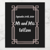 Frontière or Rose moderne sur les Étiquettes de vi (Étiquettes simples)