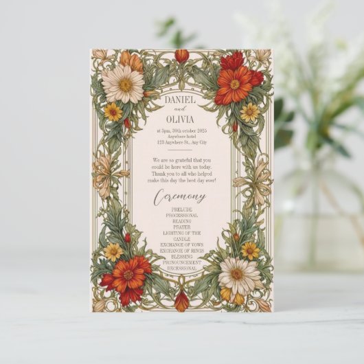 Frontière ornée victorienne avec programmes Fleurs (Debout devant)