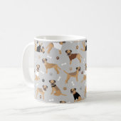 Frontière Os de Terrier et pattes de café Mug (Devant gauche)