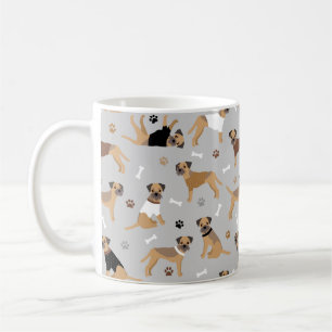 Frontière Os de Terrier et pattes de café Mug