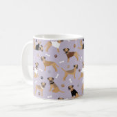 Frontière Os de Terrier et pattes de café Mug (Devant gauche)