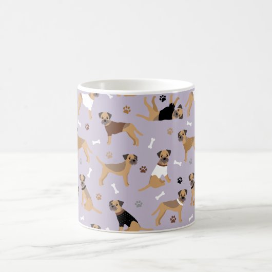 Frontière Os de Terrier et pattes de café Mug (Centre)
