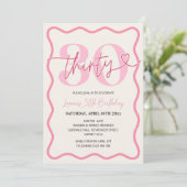 Frontière rose Vave 30e anniversaire Invitation Fe (Debout devant)