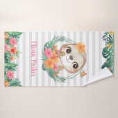 Frontières tropicales Hibiscus Fleurs Parcelles Pe (Serviette de bain)