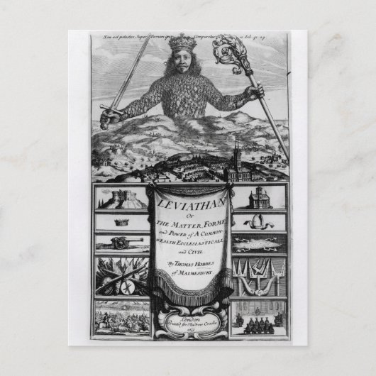 Frontispice door Thomas Hobbes van Malmesbury Briefkaart (Voorkant)