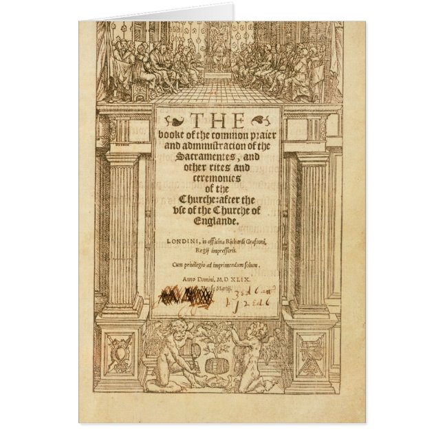 Frontispice 'du livre de Prayer commun (Devant)
